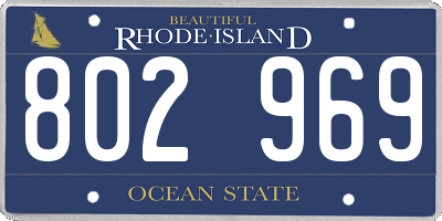 RI license plate 802969