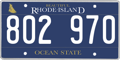 RI license plate 802970