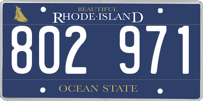 RI license plate 802971
