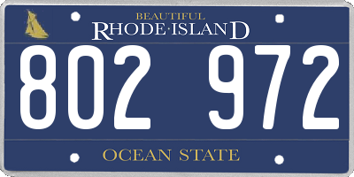 RI license plate 802972