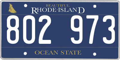 RI license plate 802973