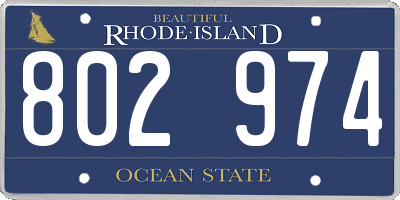 RI license plate 802974