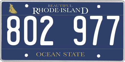 RI license plate 802977