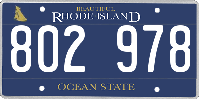 RI license plate 802978