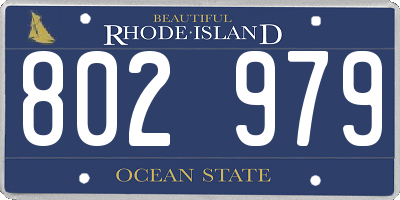 RI license plate 802979