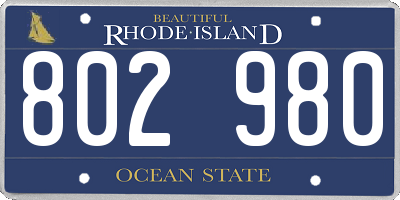 RI license plate 802980