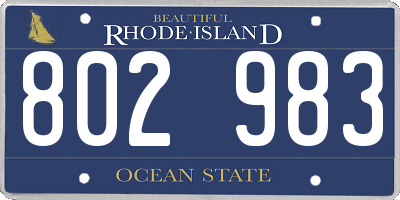 RI license plate 802983