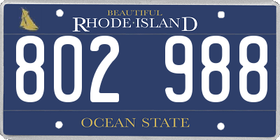 RI license plate 802988