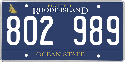 RI license plate 802989