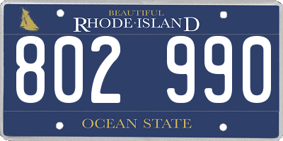 RI license plate 802990