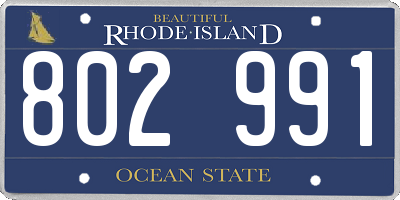 RI license plate 802991