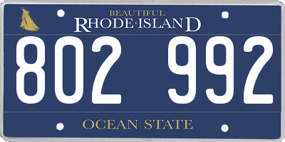 RI license plate 802992