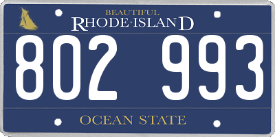 RI license plate 802993