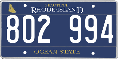 RI license plate 802994