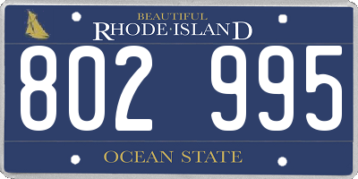 RI license plate 802995