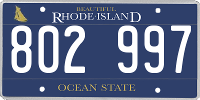 RI license plate 802997
