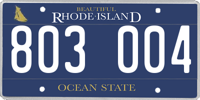RI license plate 803004