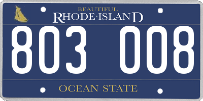 RI license plate 803008