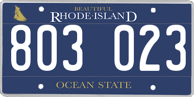 RI license plate 803023