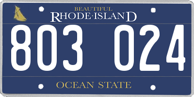 RI license plate 803024