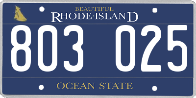 RI license plate 803025