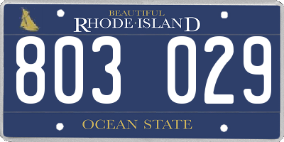 RI license plate 803029