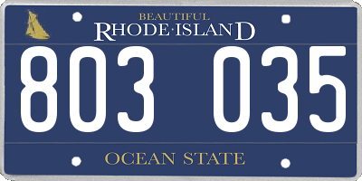 RI license plate 803035