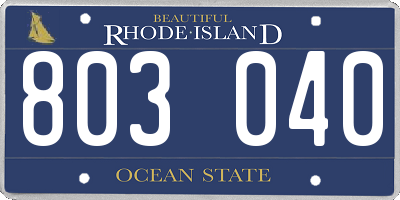 RI license plate 803040