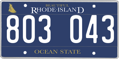 RI license plate 803043