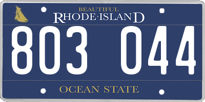 RI license plate 803044