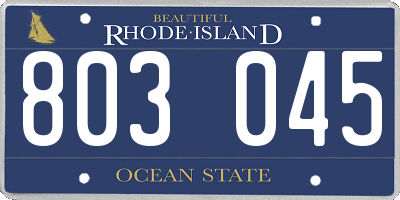 RI license plate 803045