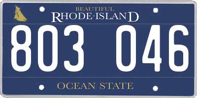 RI license plate 803046