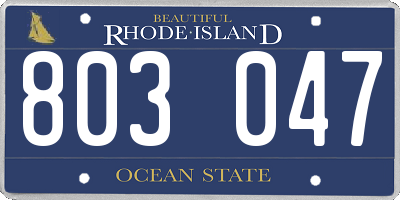 RI license plate 803047