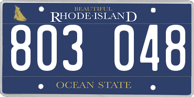 RI license plate 803048