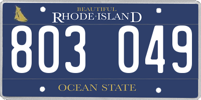 RI license plate 803049