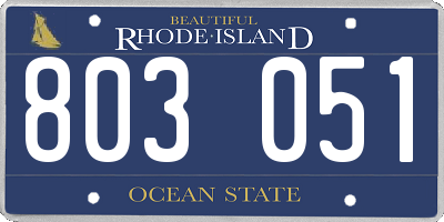 RI license plate 803051
