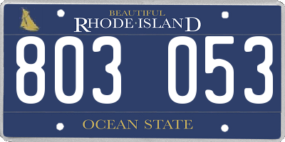 RI license plate 803053