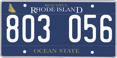 RI license plate 803056