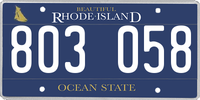RI license plate 803058