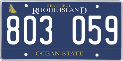 RI license plate 803059