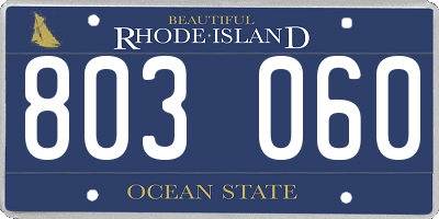 RI license plate 803060