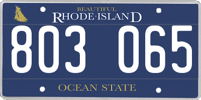 RI license plate 803065