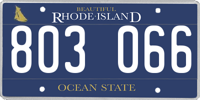 RI license plate 803066