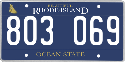 RI license plate 803069