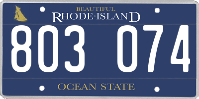 RI license plate 803074