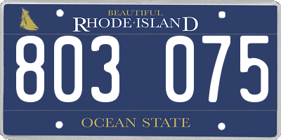 RI license plate 803075
