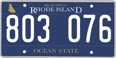 RI license plate 803076
