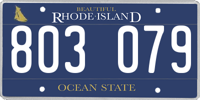RI license plate 803079