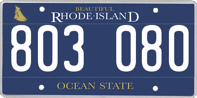 RI license plate 803080