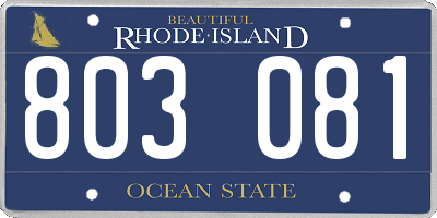 RI license plate 803081